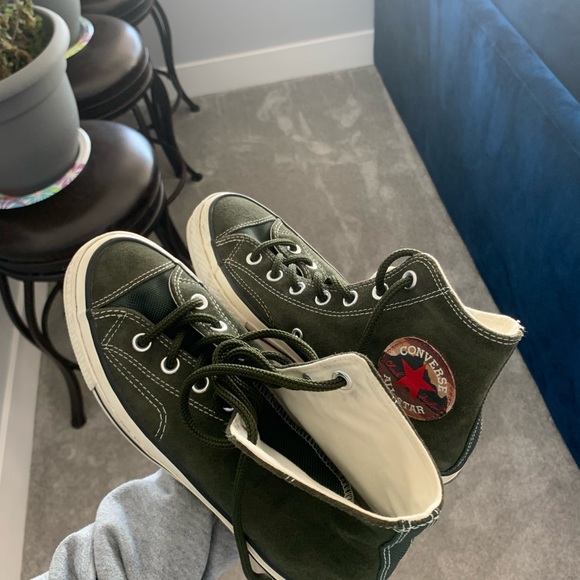 dark green vintage converse